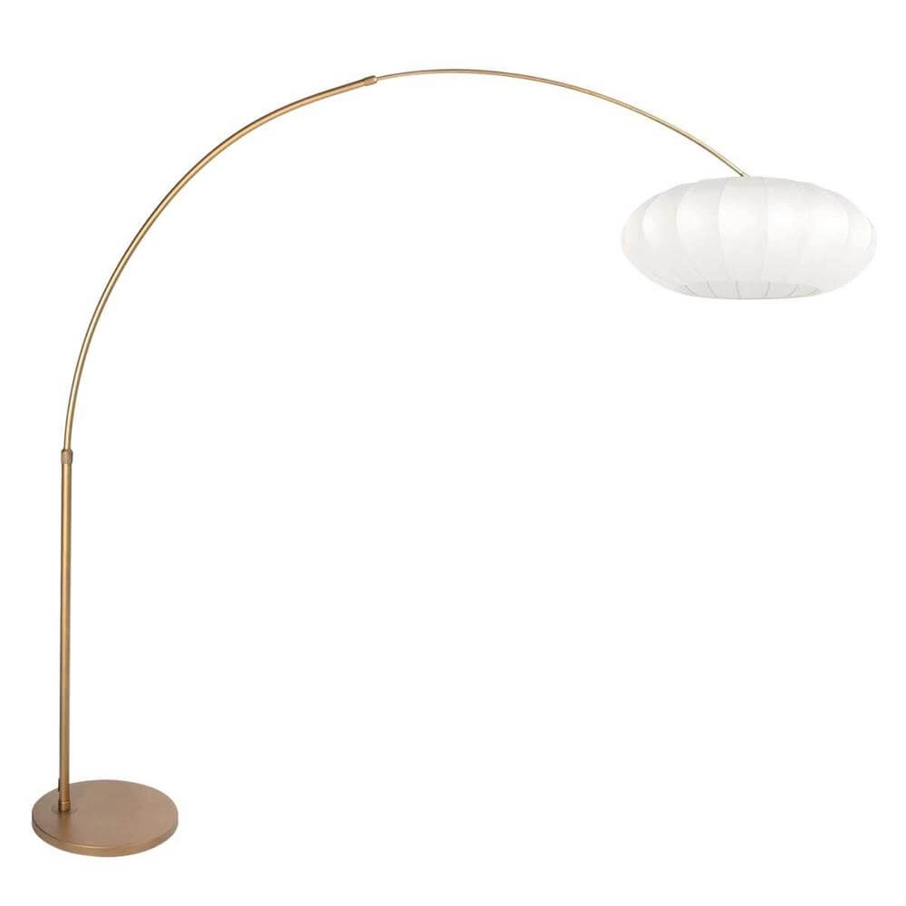 Booglamp Sparkled Light brons met witte bol kap Ø 45cm