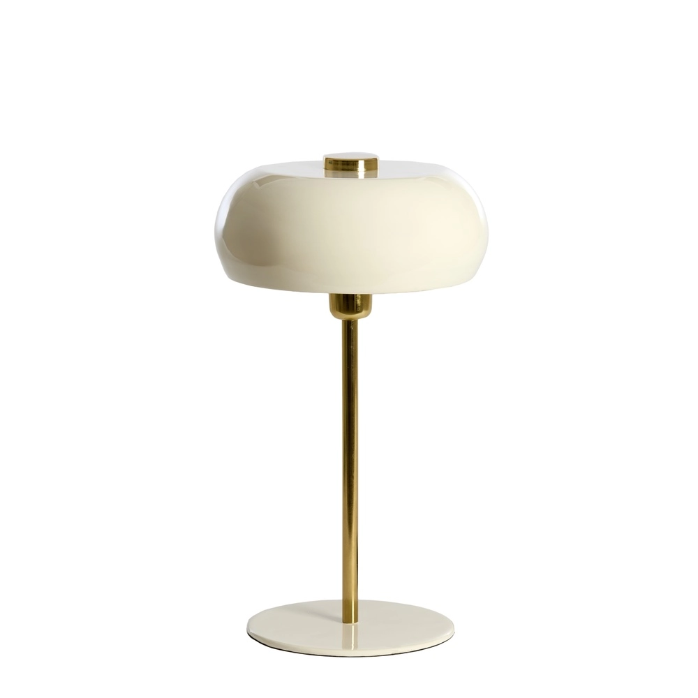Tafellamp Surin Ø 26cm - glans creme met goud