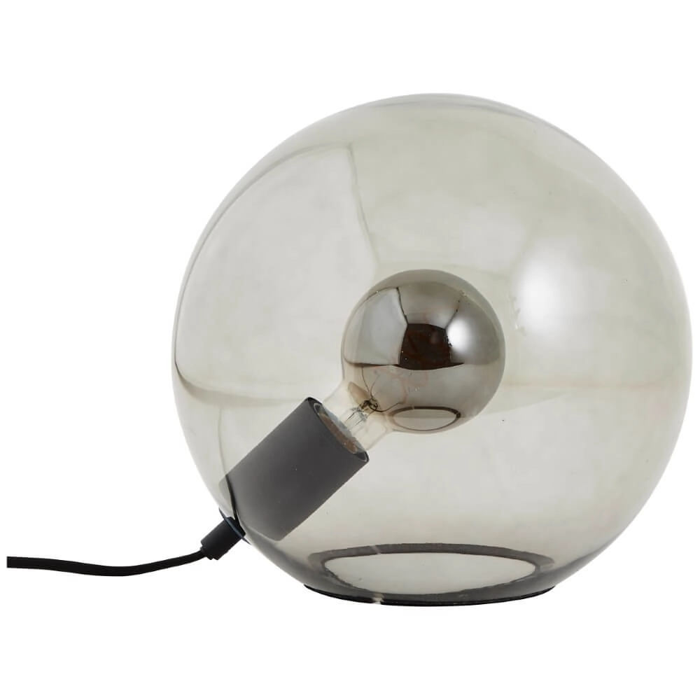 Bol tafellamp Belado zwart met smoke glas Brilliant 4004353428418