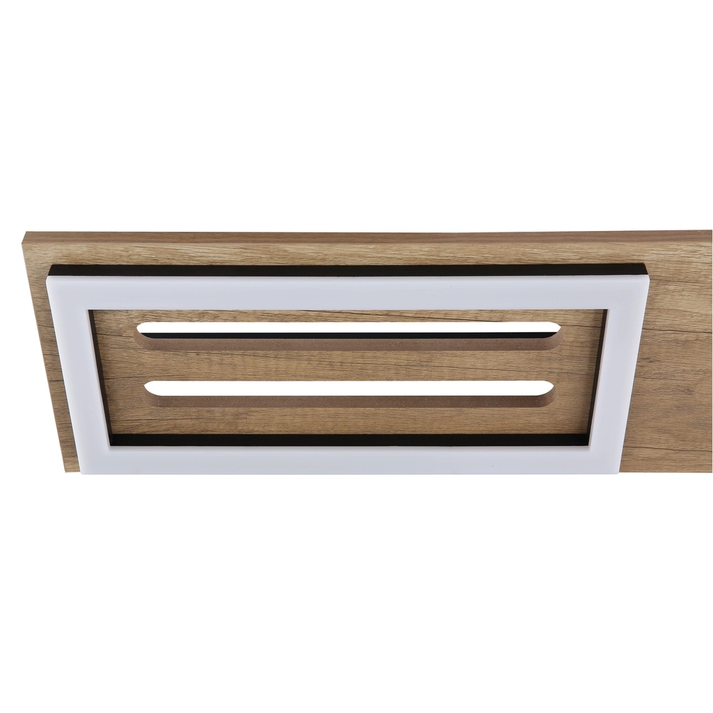 Design plafondlamp Bruce zwart met hout Globo 9007371592111