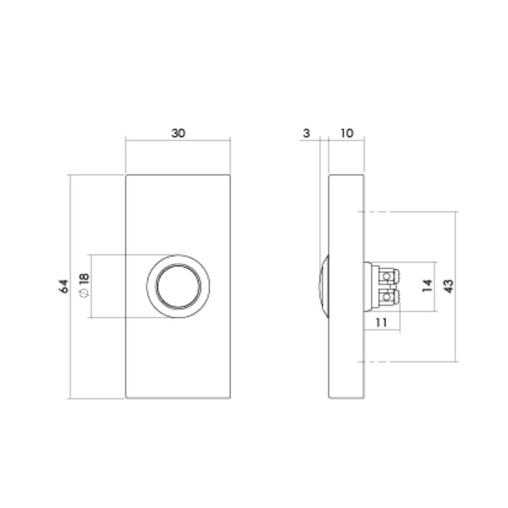 Deurbel Chimea recht messing getrommeld Intersteel 8714186653692