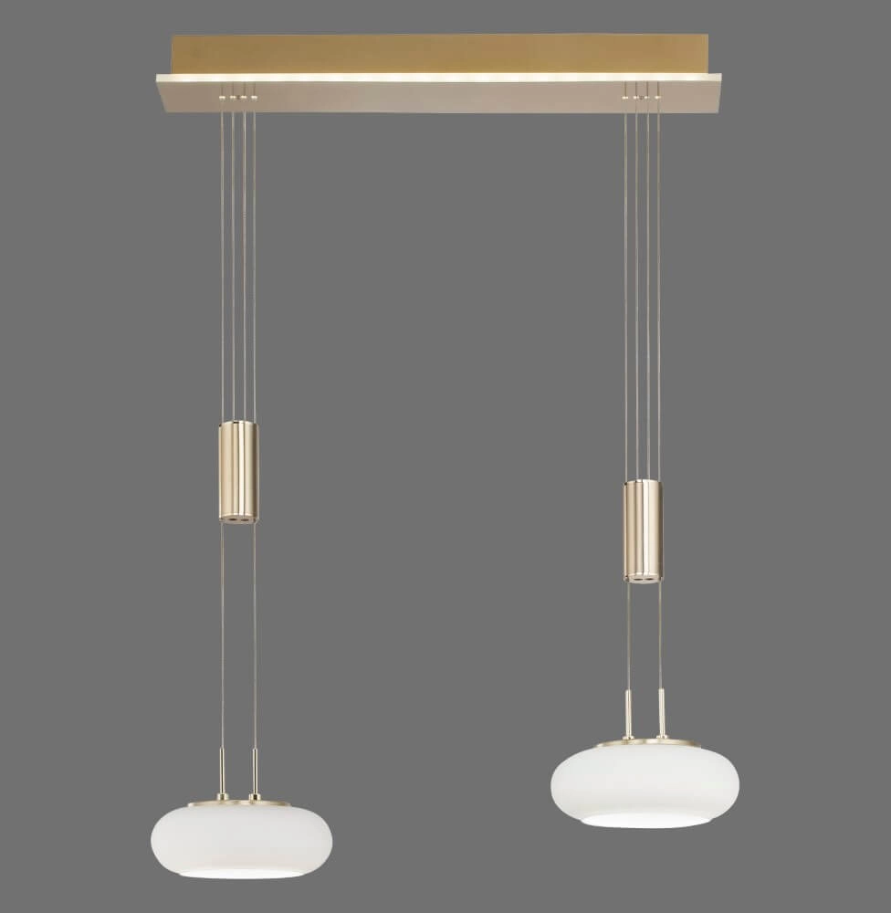 2-lichts hanglamp Q-Etienne messing Paul Neuhaus 4012248350416