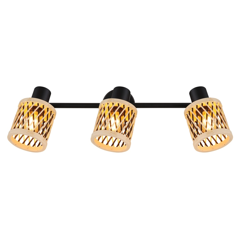 Wandlamp Mali 3-lichts zwart met kapjes Globo 9007371533718