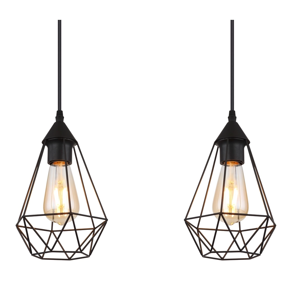 3-lichts hanglamp Zachary zwart Globo 9007371447909