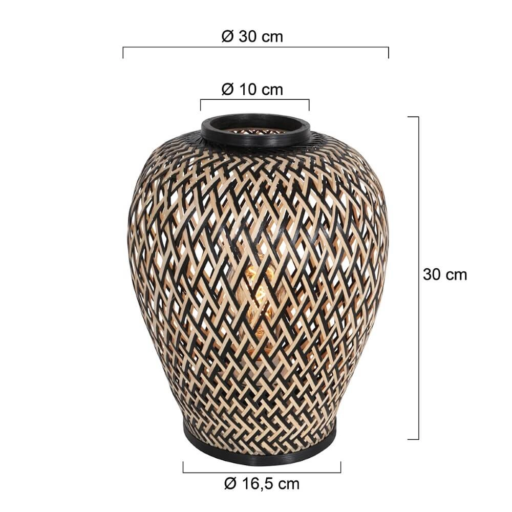 Zwarte bamboe tafellamp Maze Ø 30cm Steinhauer 8712746147247