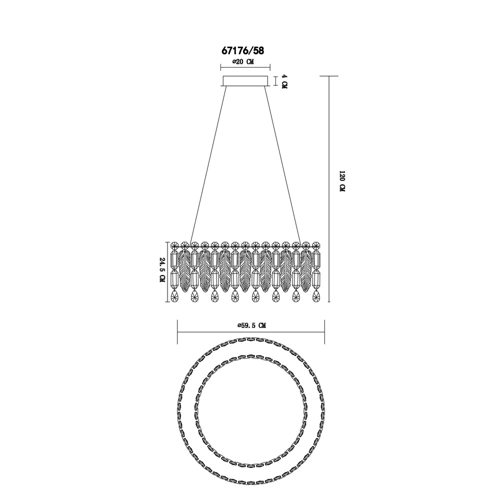 Hanglamp Klunka chroom Ø 59,5cm Globo 9007371456093