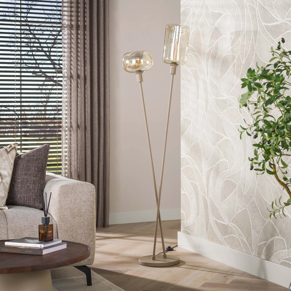 Moderne vloerlamp Serene zand bruin Lyora 8716803514744