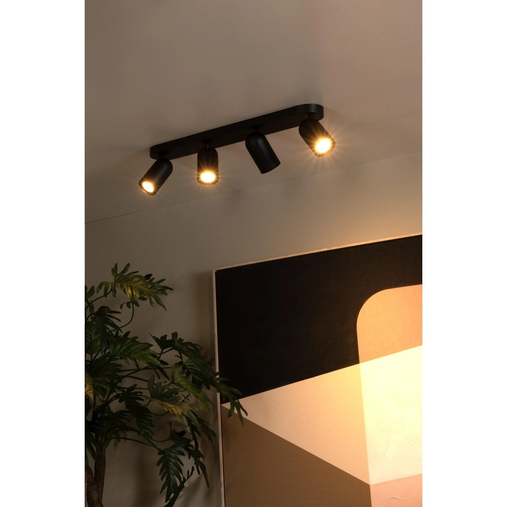 Plafondspot Punch 4-lichts zwart Lucide 5411212134332