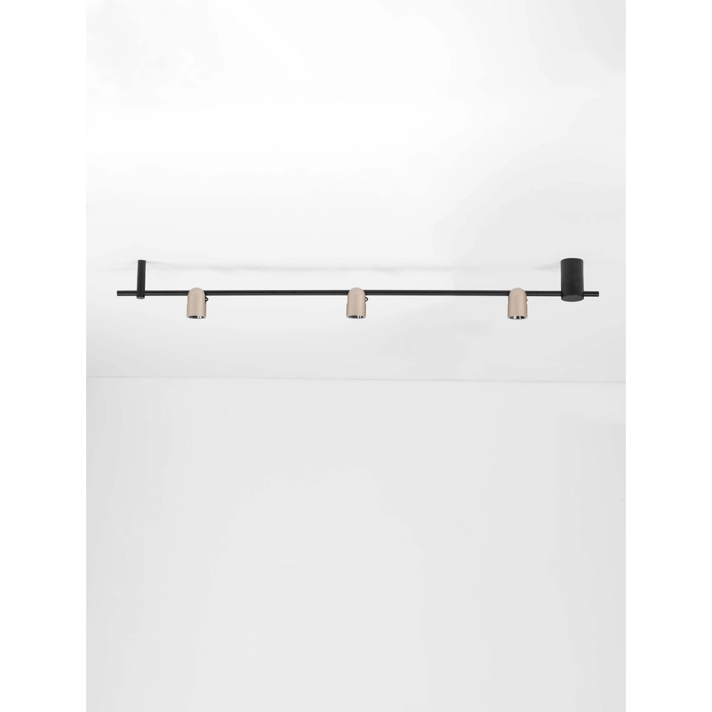 Plafondlamp Sirmos zwart met mokka bruin Lyora 5212017461896
