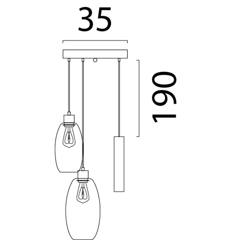Vide hanglamp Olive 2x glas - 1x Run - zand - Ø35cm Masterlight 8718121394213