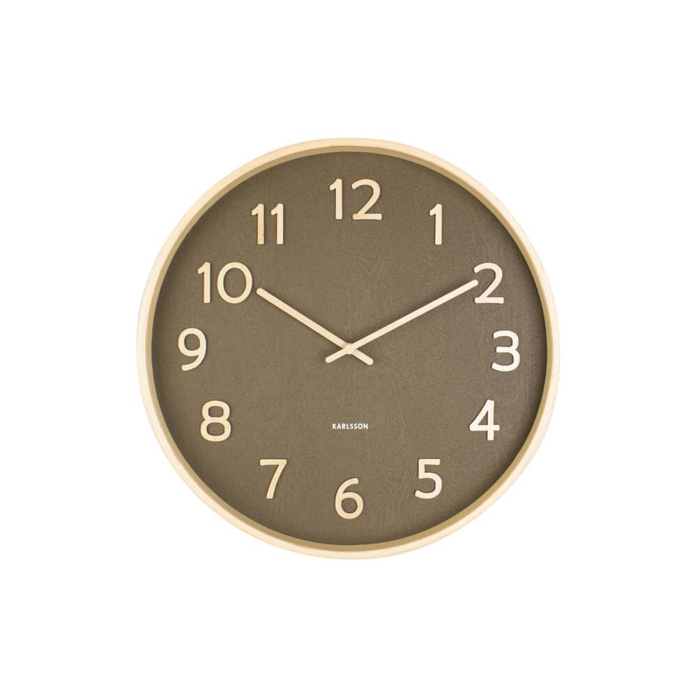 Wandklok Pure wood groen - Ø 40cm