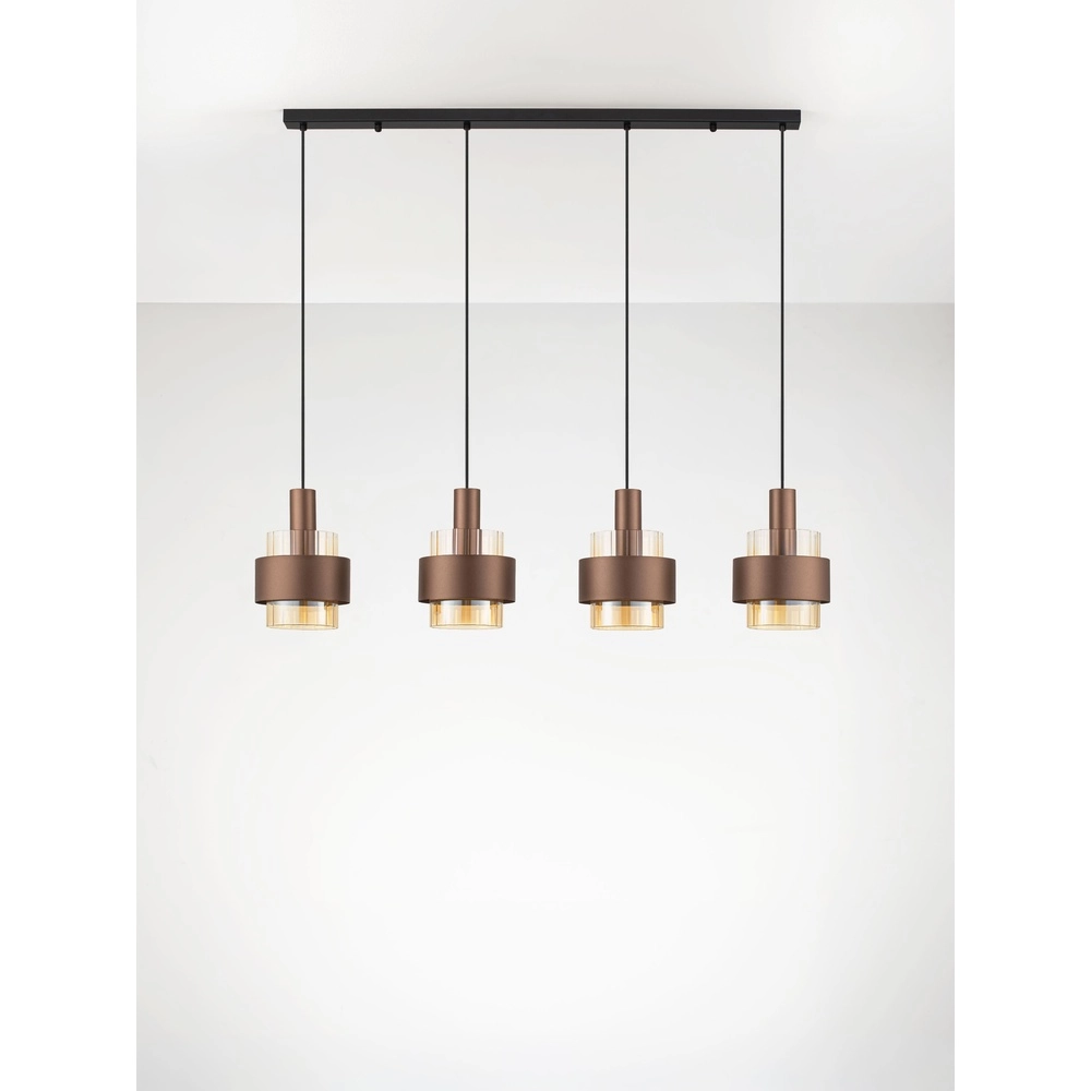 Moderne hanglamp Serena 4-lichts koffie bruin Lyora 5212063501157