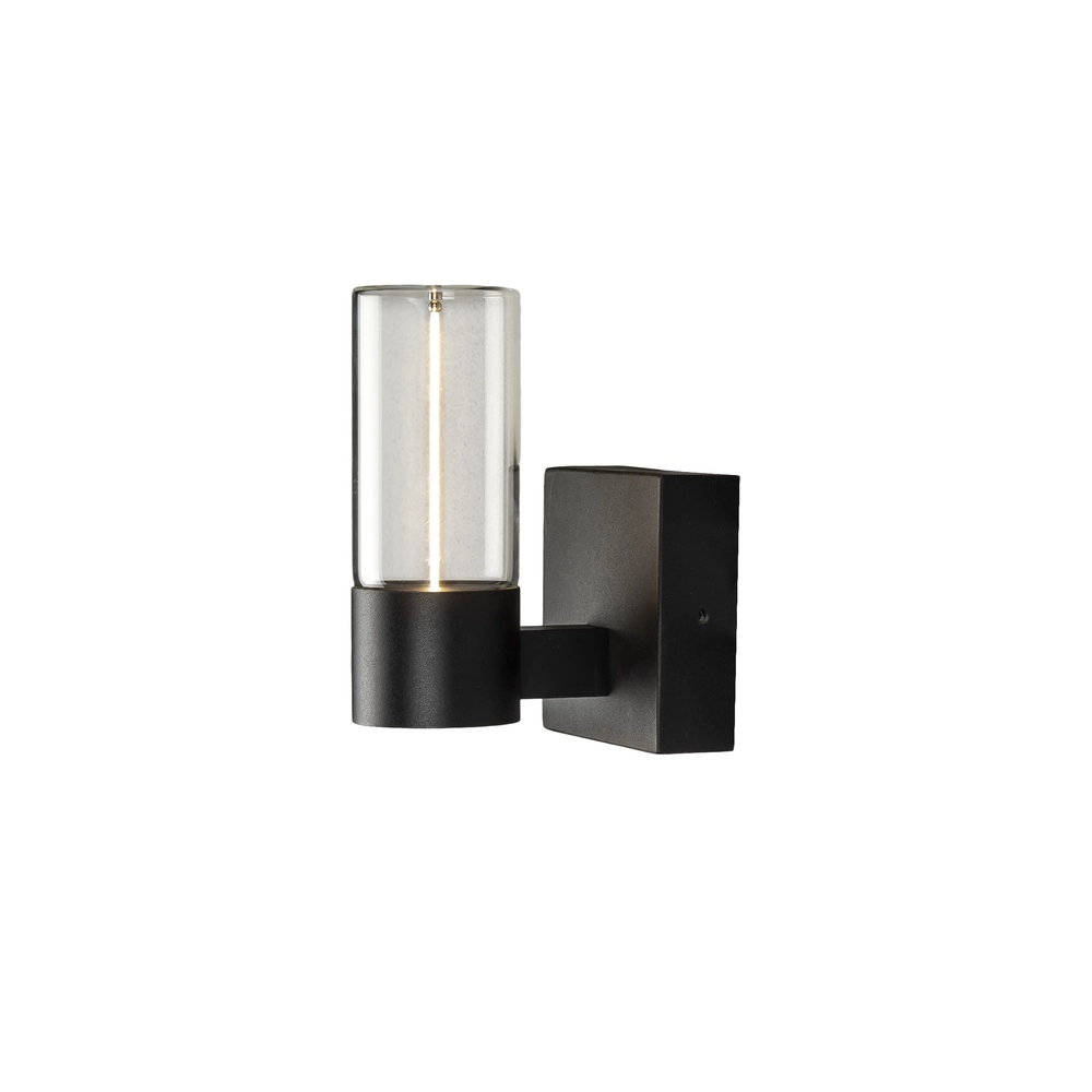 Strakke wandlamp Edison zwart met uniek effect 17cm