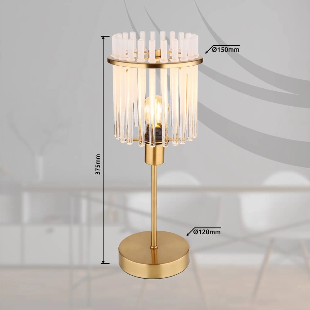 Gouden tafellamp Gorley met glas Ø 15cm Globo 9007371449811