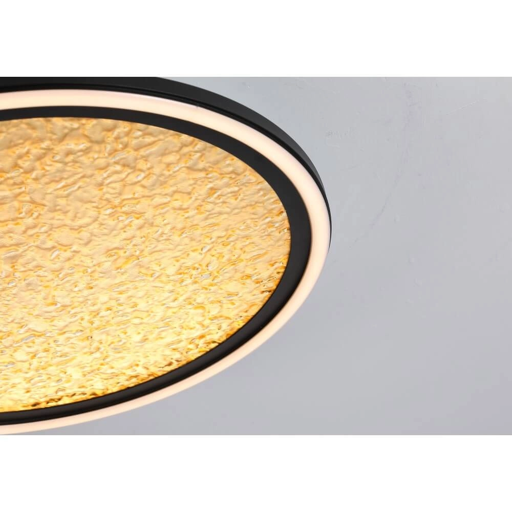Design plafonnière Luna Ø 40cm zwart met goud Searchlight 5053423273815