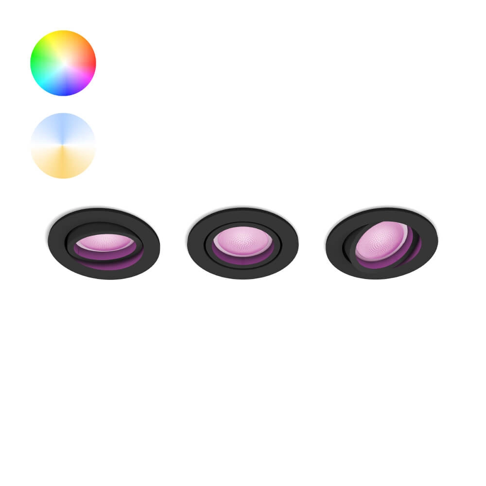 Inbouwspot Hue Centura - White and Color set van 3 zwart