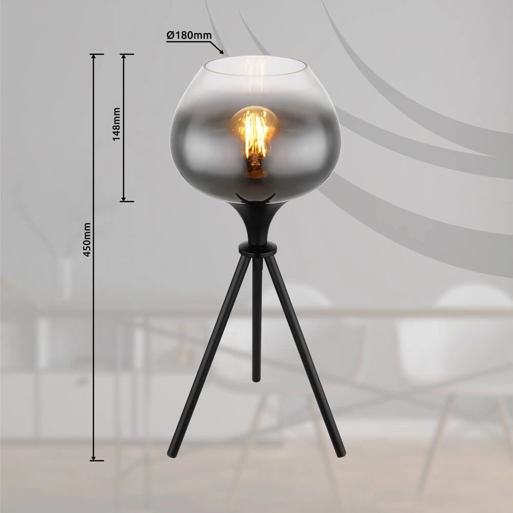 Zwarte tafellamp Maxy Ø 24cm Globo 9007371444403
