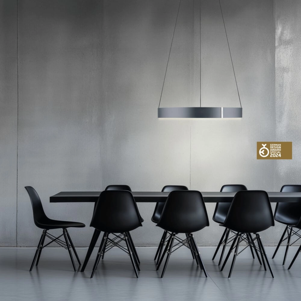 Ronde hanglamp Pure E-Clipse grijs Ø 70cm Paul Neuhaus 4012248372340