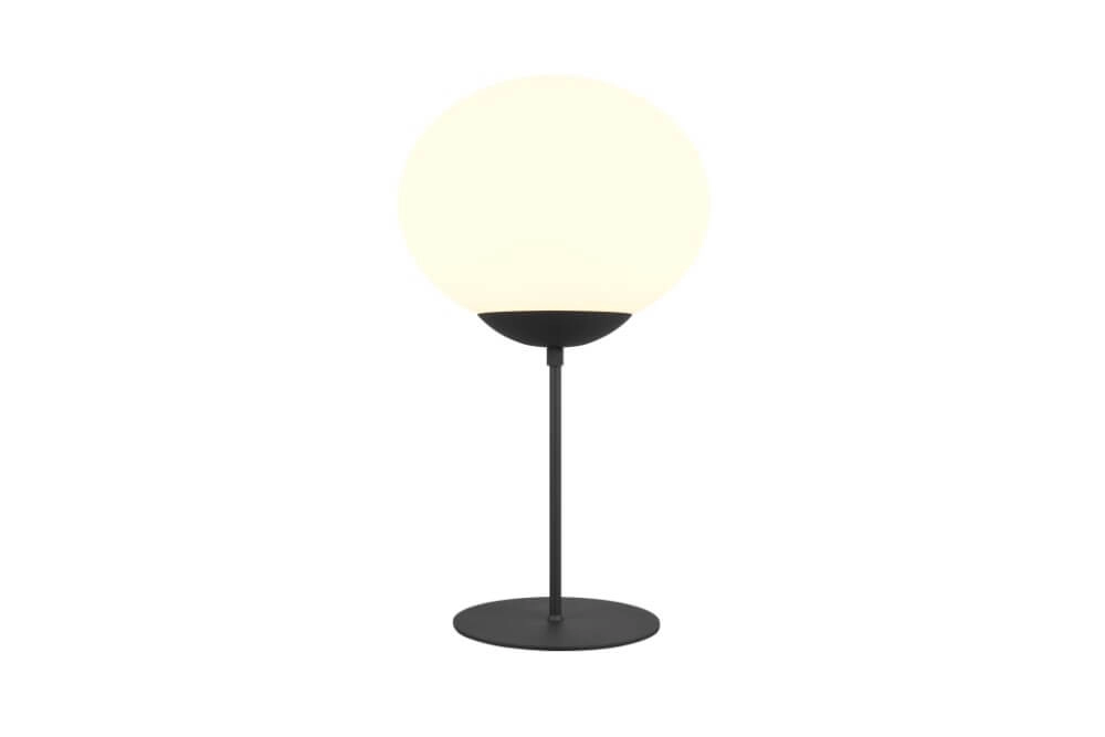 Tafellamp Fomento Ø 30cm - zwart met wit glas Trio 4017807616163
