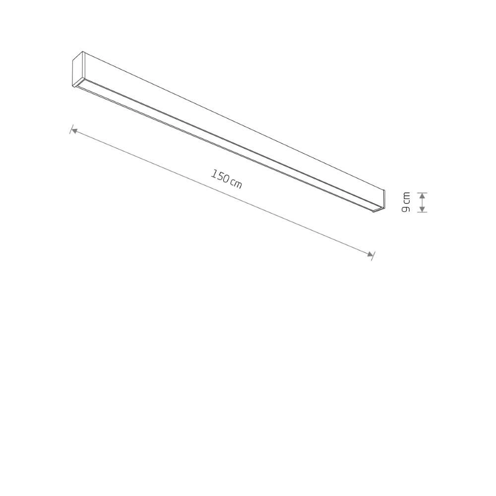 Strakke plafondlamp Outline L zwart 150cm Lyora 5903139113625