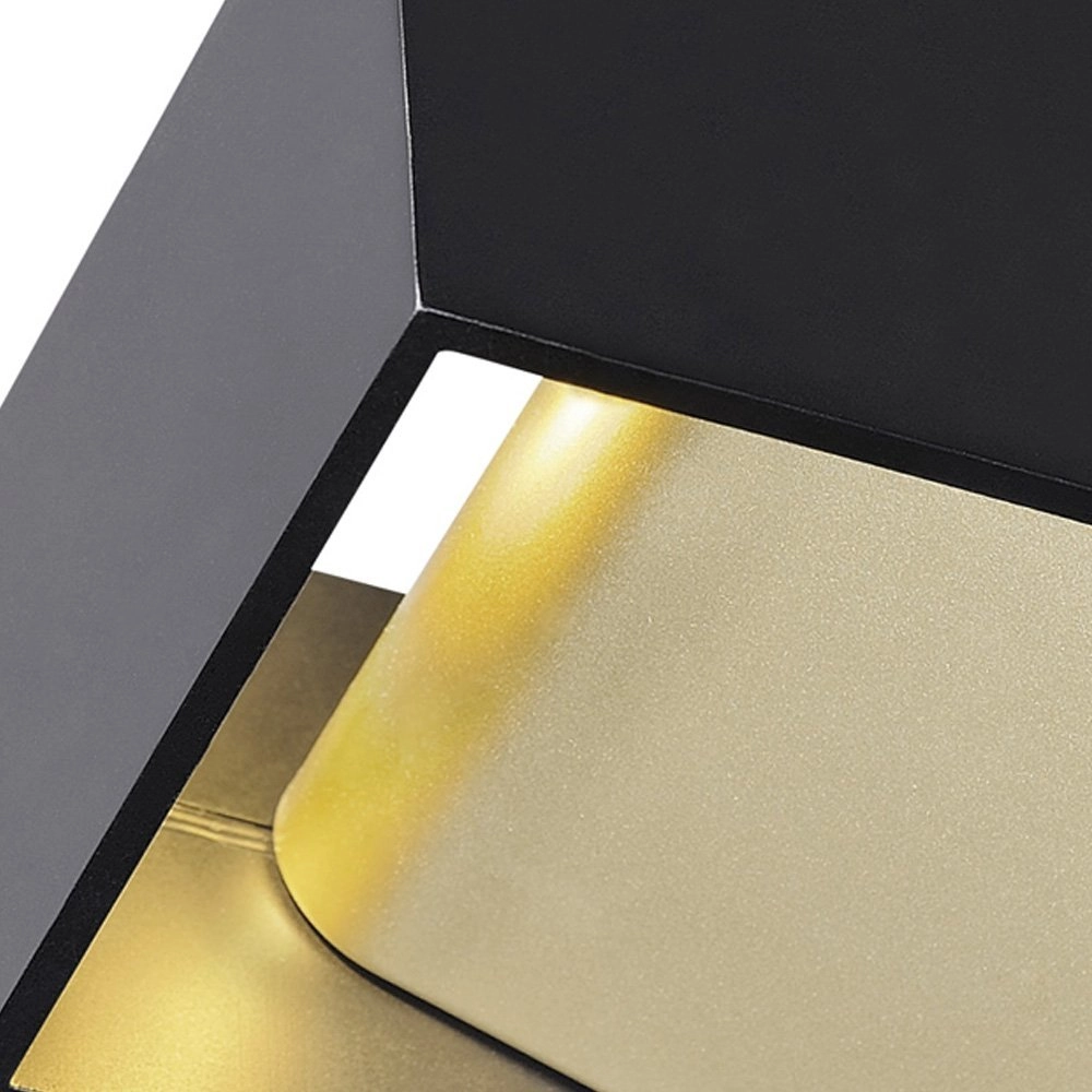 Ledlamp Logs Up - Down vierkant zwart met goud SLV 4024163189309