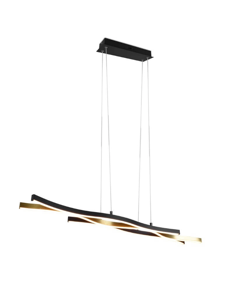 Hanglamp Blaze zwart met goud Trio 4017807540086