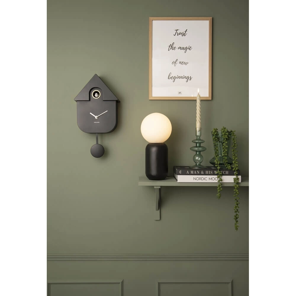 Wandklok Modern Cuckoo zwart Karlsson 8714302687143