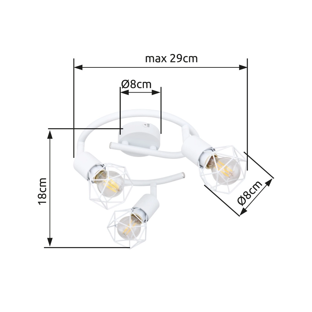 Plafondlamp Xara I 3-lichts wit Globo 9007371400997