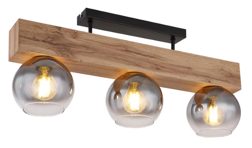 Landelijke plafondlamp Moitas 3-lichts recht