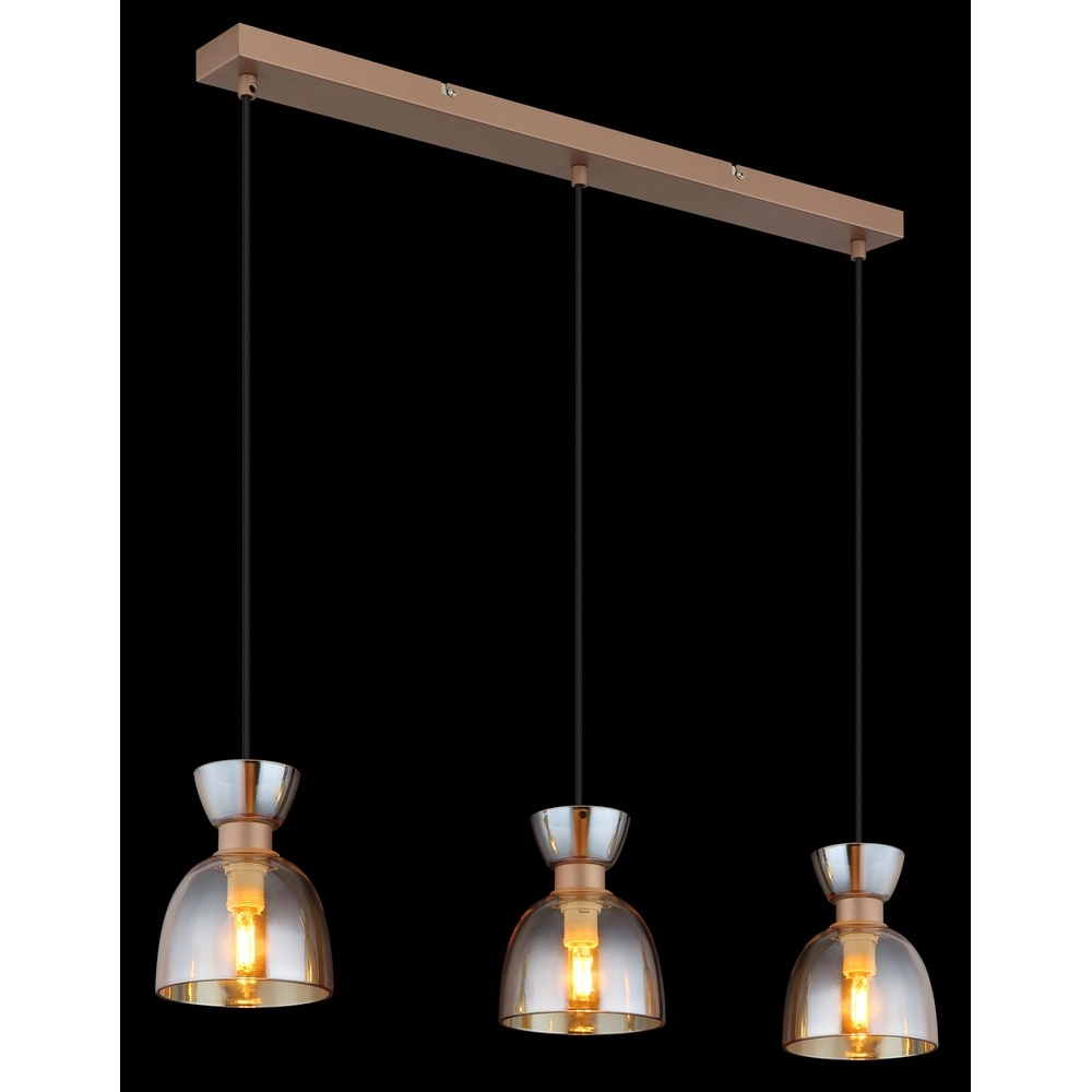 Design hanglamp Massey koffie bruin 3-lichts Globo 9007371533503