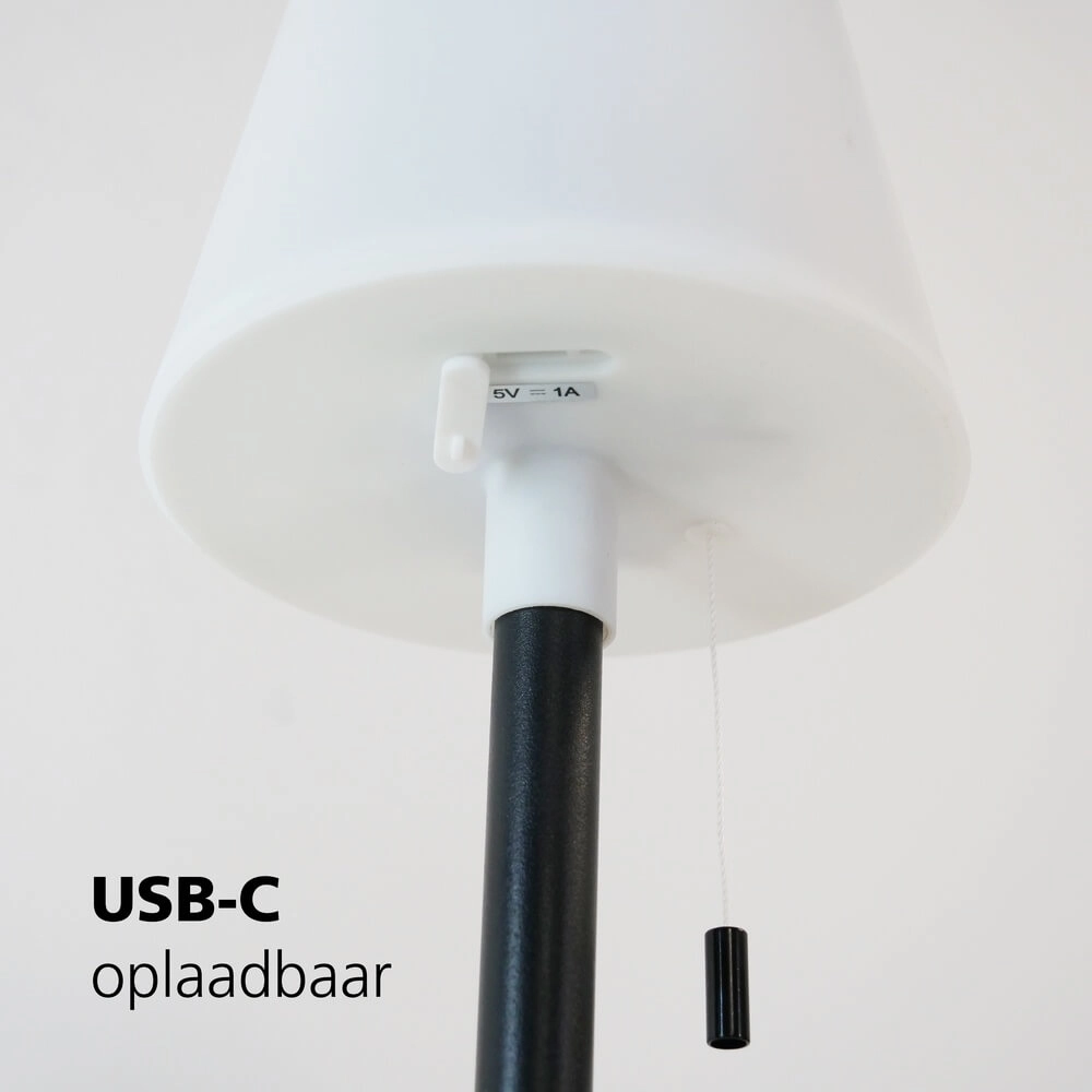 Design terraslamp Montapalma zwart met wit kegel Eglo 9002759758882