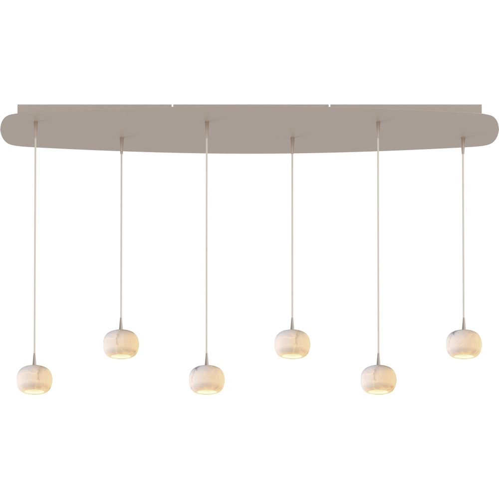 Ovale hanglamp Alta 6-lichts beige terra