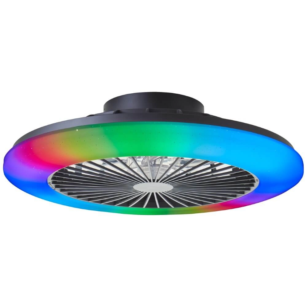 Zwarte ventilator Salerno met RGB functie