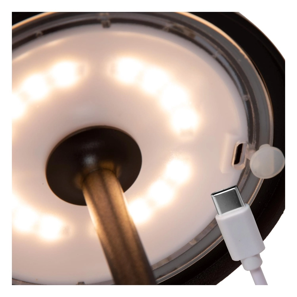 Oplaadbare tafellamp Joy IP54 zwart Lucide 5411212151940