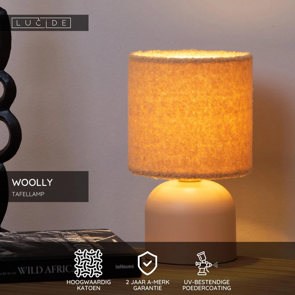 Tafellamp Woolly okergeel Lucide 5411212105899