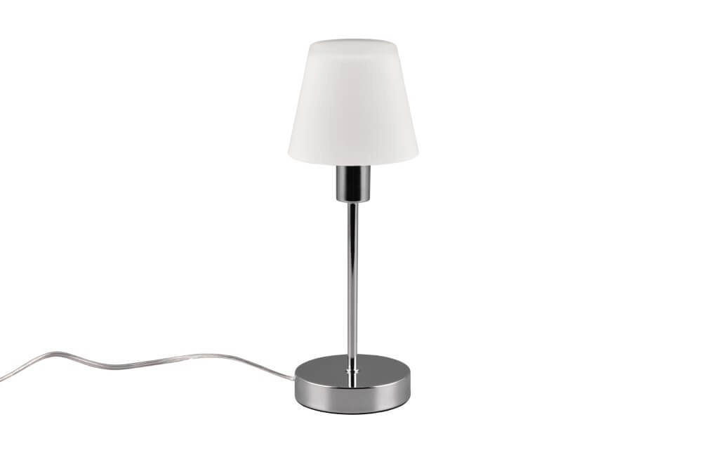 Tafellampje Luis Ii chroom met wit glas Trio 4017807551273