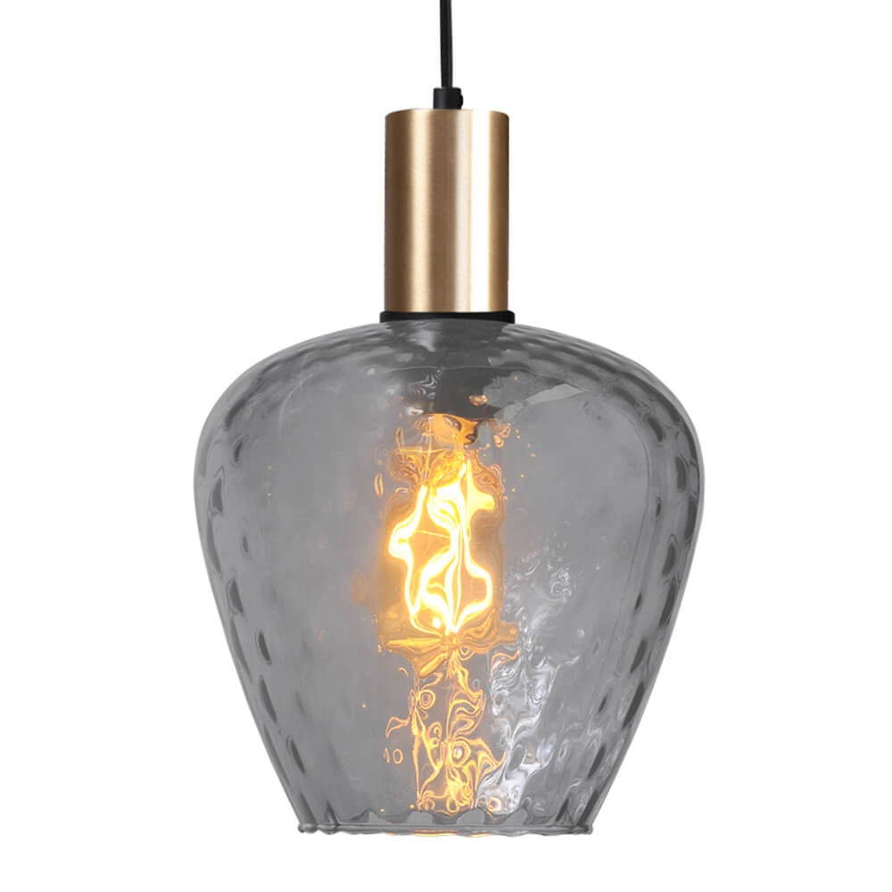 Hanglamp goud Porto met Diamond smoke glas - Ø 21cm