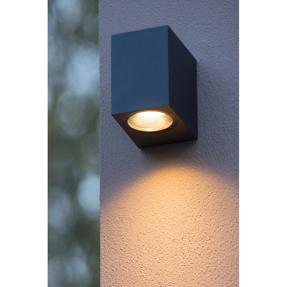 Design wandspot Zaro IP44 enkel zwart Lucide 5411212690043
