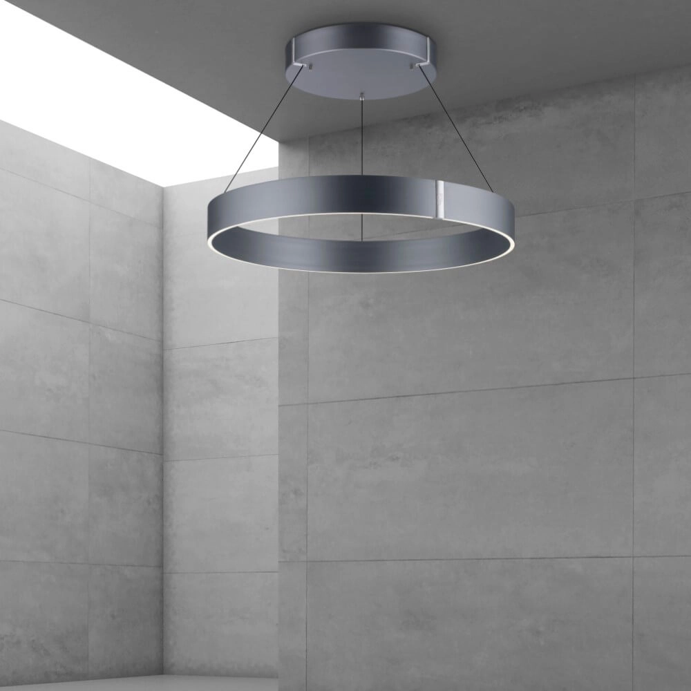 Ronde hanglamp Pure E-Clipse grijs Ø 70cm Paul Neuhaus 4012248372340