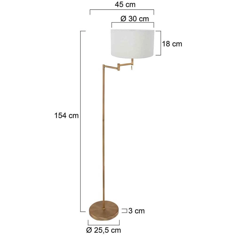 Vloerlamp Bella brons met witte kap Steinhauer 8712746174458