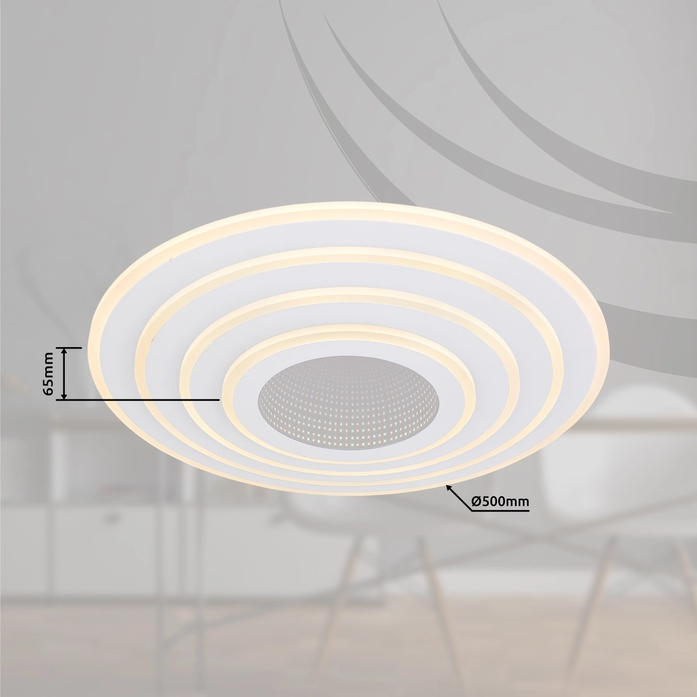 Strakke plafondlamp Jocelyn wit Globo 9007371407682
