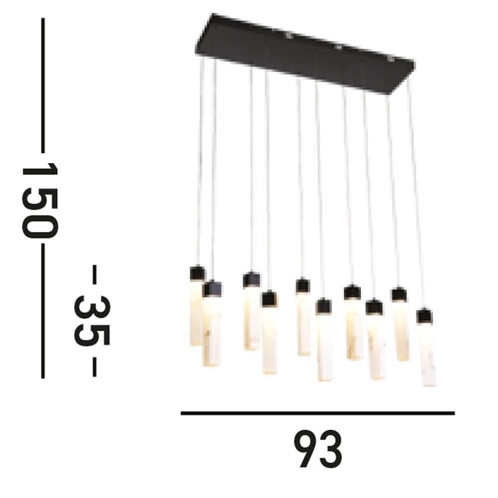 13-lichts hanglamp Moonbeam zwart Searchlight 5053423273785