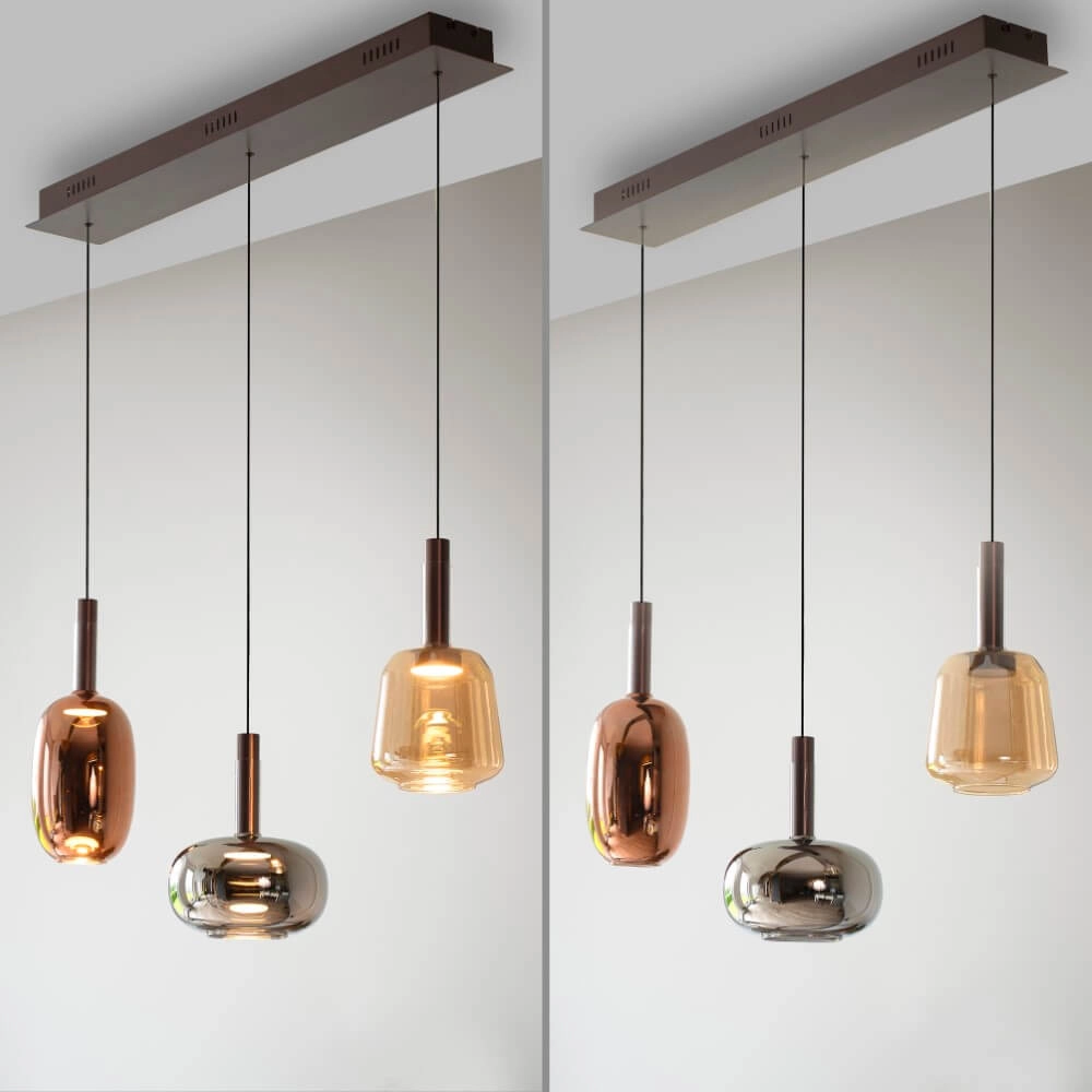 Vrolijke hanglamp Irides 3-lichts recht Paul Neuhaus 4012248383667