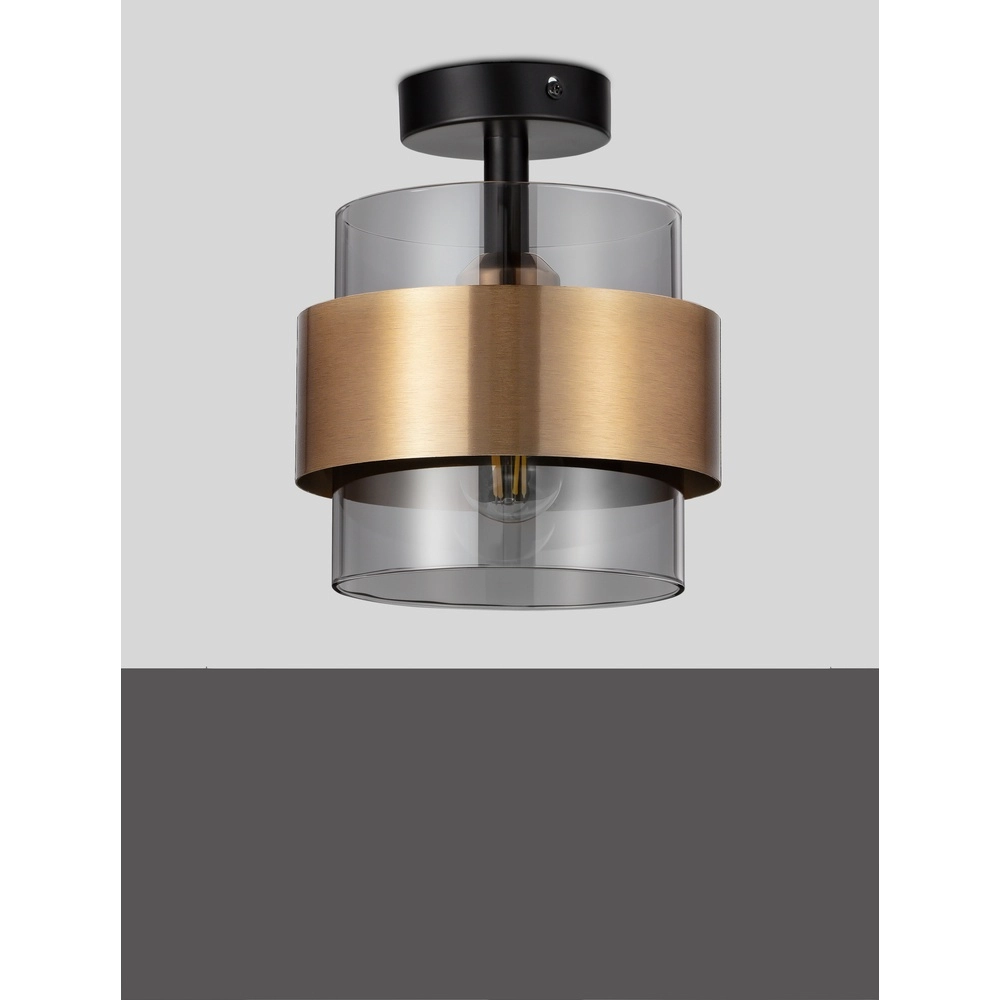 Plafondlamp Sianna Ø 18cm zwart met goud Lyora 5212017445438
