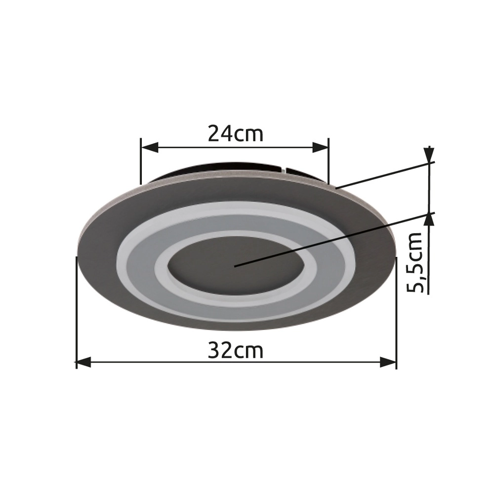 Design plafonniere Jayden antraciet Ø 32cm Globo 9007371453047