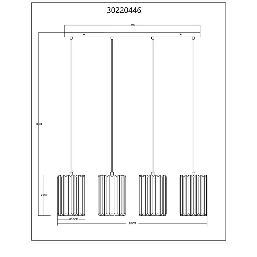 Hanglamp Run 4-lichts hout Globo 9007371519965