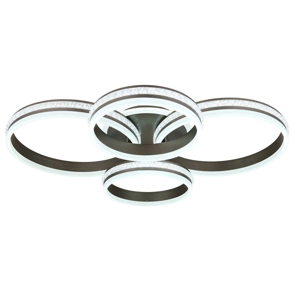 Design plafondlamp Grouni 4 ringen titanium geborsteld Globo 9007371446001