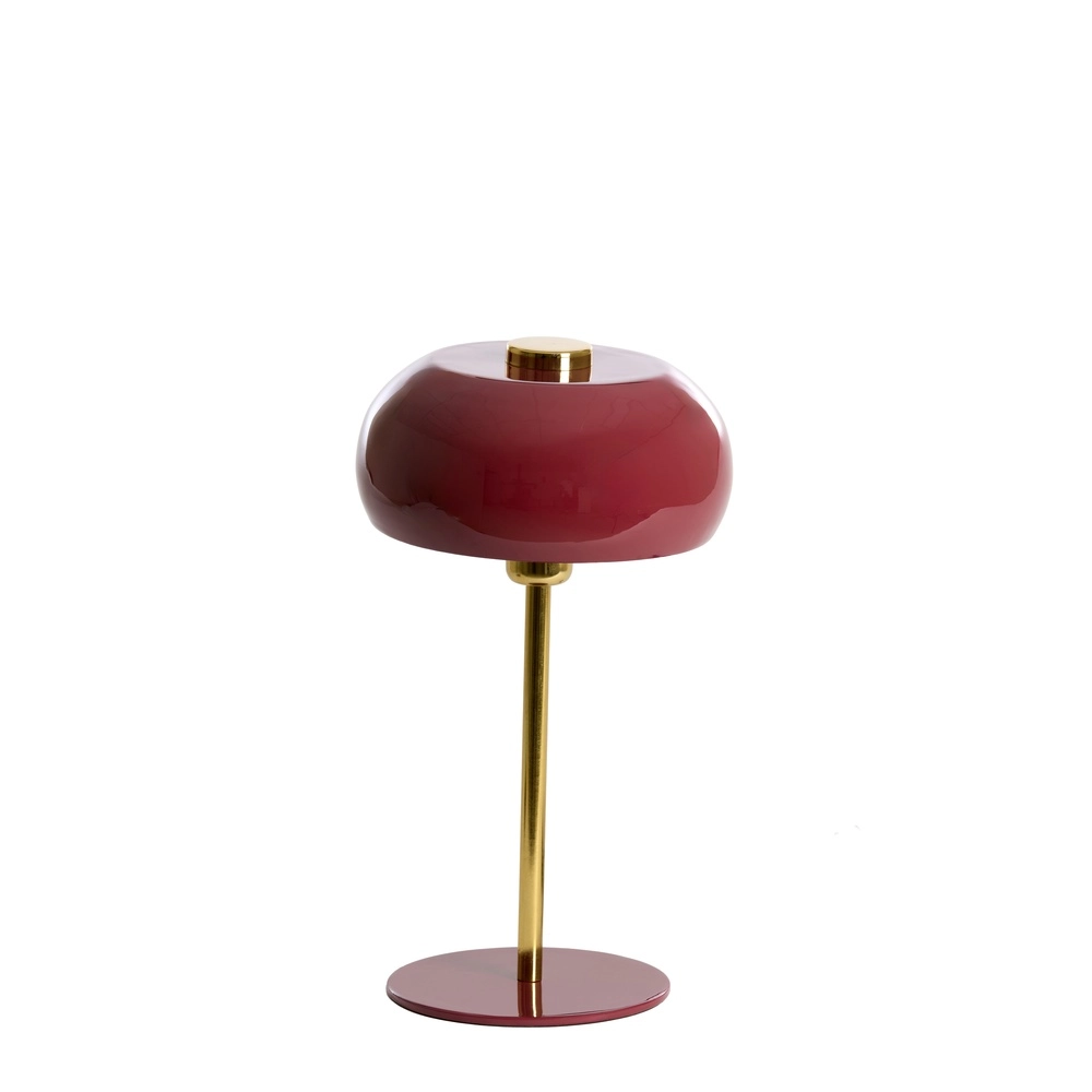 Tafellamp Surin Ø 23cm - glans bordeaux met goud