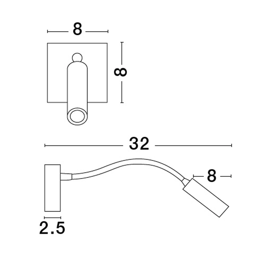 Bedlampje Madison zwart Lyora 5212017448088