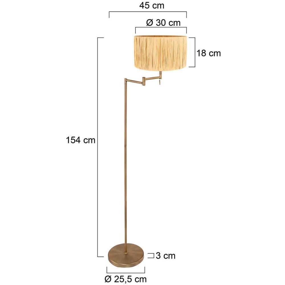 Vloerlamp Bella brons met strokleurige kap Steinhauer 8712746174441
